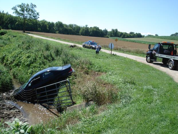 Tow truck on accident site